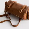 Distressed faux leather bowler bag Distressed faux leather bowler bag