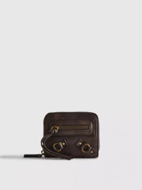 Distressed zip-up purse