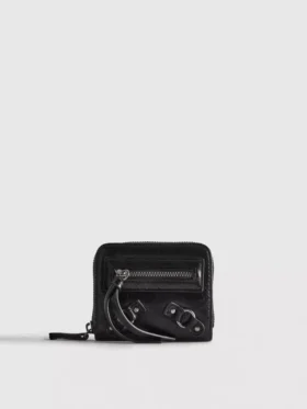 Distressed zip-up purse