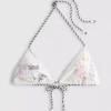 Dolce embroidered triangle bikini top