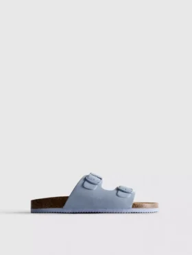 Double buckle-strap mule sandals