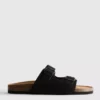 Double buckle-strap mule sandals