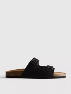 Double buckle-strap mule sandals
