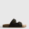 Double buckle-strap mule sandals