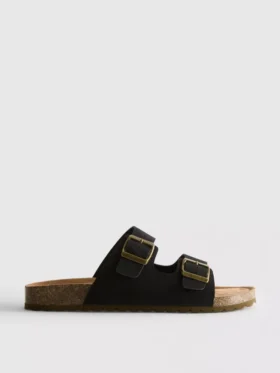 Double buckle-strap mule sandals