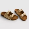 Double buckle-strap mule sandals