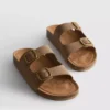 Double buckle-strap mule sandals