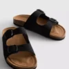 Double buckle-strap mule sandals