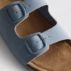 Double buckle-strap mule sandals