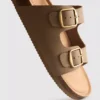 Double buckle-strap mule sandals