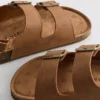 Double buckle strap sandals