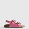 Double buckle strap slingback sandals