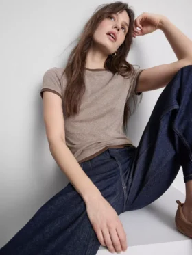 Double layered crew neck tee