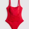 Draped detail molded control swimsuit Draped detail molded control swimsuit