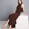 Draped one-shoulder jersey top Draped one-shoulder jersey top