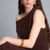 Draped one-shoulder jersey top Draped one-shoulder jersey top