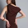 Draped one-shoulder jersey top Draped one-shoulder jersey top
