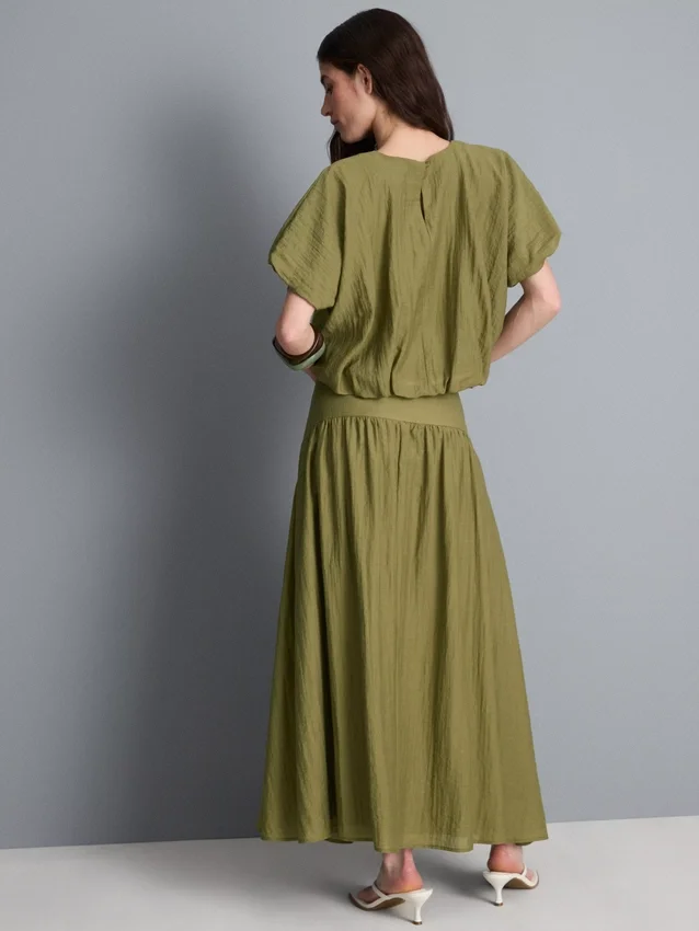 Dropped-waist midi skirt Dropped-waist midi skirt