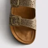 Embellished double-buckle footbed sandals