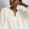Embroidered balloon-sleeve blouse Embroidered balloon-sleeve blouse