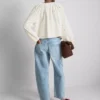 Embroidered balloon-sleeve blouse Embroidered balloon-sleeve blouse