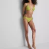 Embroidered fish triangle bikini top