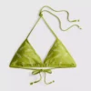 Embroidered fish triangle bikini top