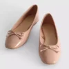 Faux leather ballerina bow flats