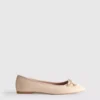 Faux leather ballerina flats