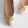 Faux leather ballerina flats