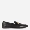 Faux leather buckle loafers