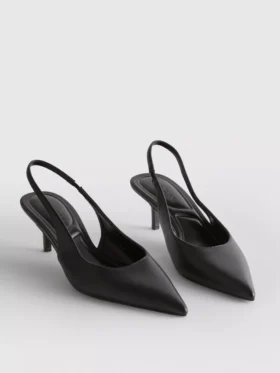 Faux leather slingback heels