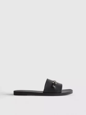 Faux leather snaffle sliders