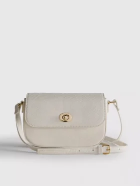 Faux leather snake crossbody bag