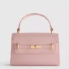 Faux leather top handle bag