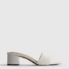 Faux pearl block-heel mule sandals