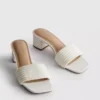 Faux pearl block-heel mule sandals