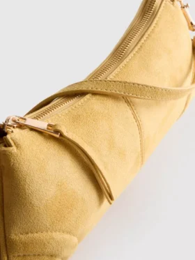 Faux suede shoulder bag
