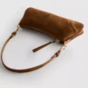 Faux suede shoulder bag