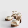 Faux suede studded heeled sandals