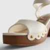 Faux suede studded heeled sandals