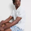 Fish embroidered revere collar shirt Fish embroidered revere collar shirt