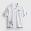 Fish embroidered revere collar shirt Fish embroidered revere collar shirt