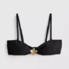 Floral detail plunge bikini top Floral detail plunge bikini top