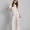 Floral short-sleeve pajama shirt Floral short-sleeve pajama shirt