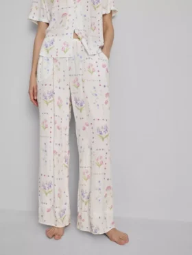Floral wide leg pajama bottoms