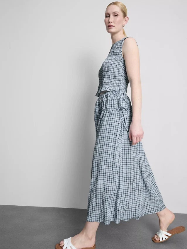Gathered check midi skirt Gathered check midi skirt