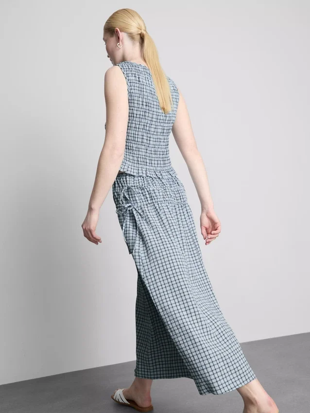 Gathered check midi skirt Gathered check midi skirt