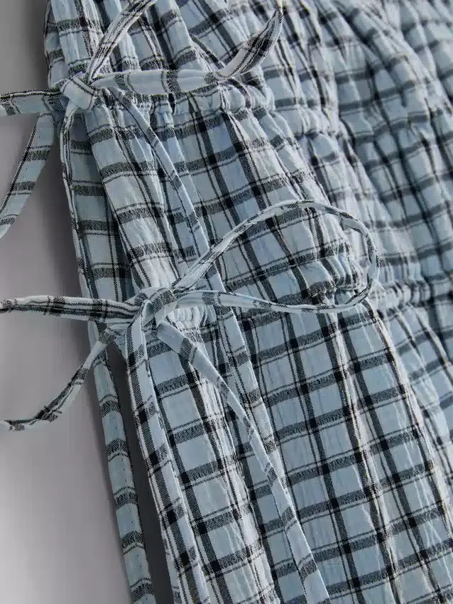 Gathered check midi skirt Gathered check midi skirt