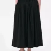 Gathered waist maxi skirt